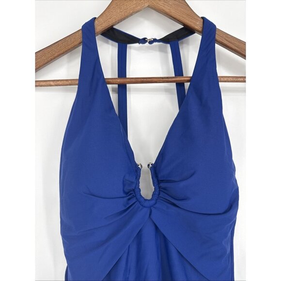 Miraclesuit Women’s Size 12 Blue Razzle Dazzle Bling One Piece Swimsuit New - Picture 3 of 8